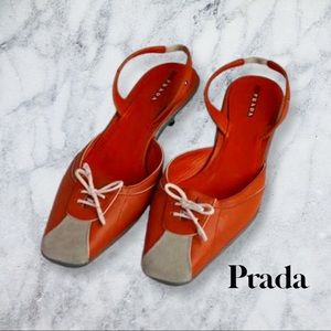 Prada orange leather shoes